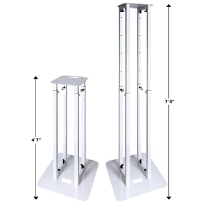Novopro PS1XXL White Variable Height DJ Podium Stand w/ Scrims & Bag (4 Pack) image 10