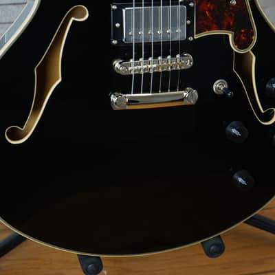 D'Angelico Premier DC Semi-Hollow Double Cutaway - Solid Black image 6