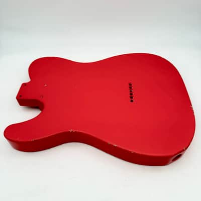 MJT Telecaster Body Alder Relic Nitro Fiesta Red Light mjt6585 image 6