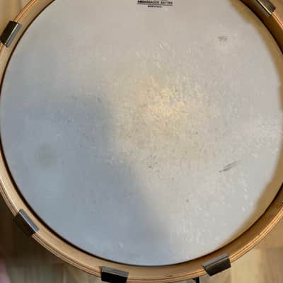 Ayotte-Keplinger 5.5x14 Stainless Steel Snare Drum with Wood Hoops image 8