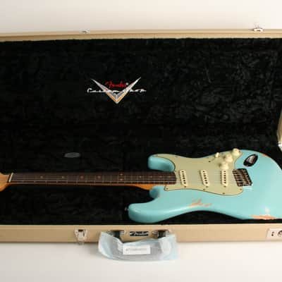 Fender Custom Shop Limited Edition 1964 L-Series Stratocaster Heavy Relic 3A Rosewood Fingerboard Aged Daphne Blue L11780 image 11