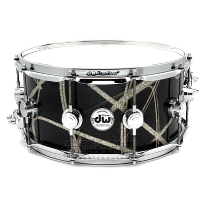 DW Collectors Maple Snare Drum 14x6.5 Smoke Glass Contrails image 1