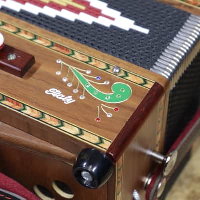 Dino Baffetti 85 LN Eight Bass Series 21-Button Walnut Diatonic Accordion w/Case image 17
