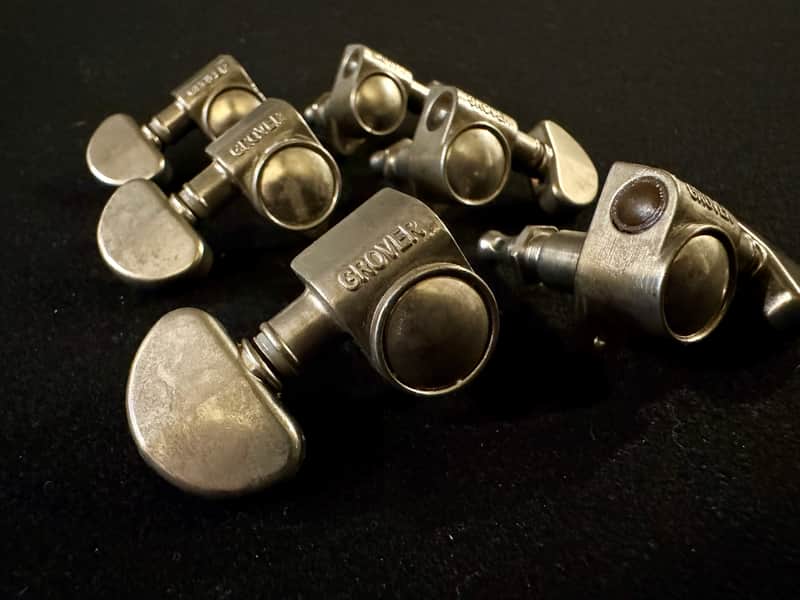 Grover 102N Relic Aged Nickel Rotomatic Tuners for Gibson Les Paul 10mm Bushing New image 1