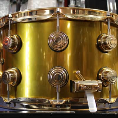 DW 8x14 Collectors Series Snare Drum in Usher Gold Metallic Lacquer image 2