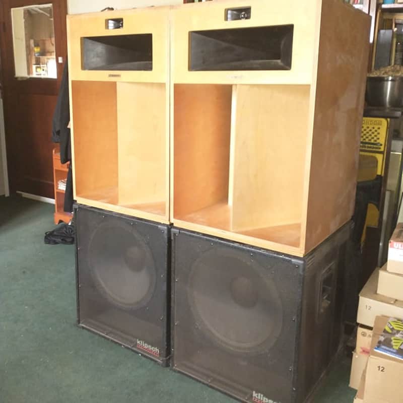 Klipsch La Scalas with KP-480 15" Subs (Set) 90's Birch Natural/Black image 1