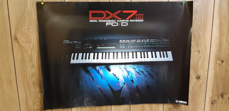 Yamaha DX7II FD and RX5/RX17 original POP wall posters c. 1987 image 1