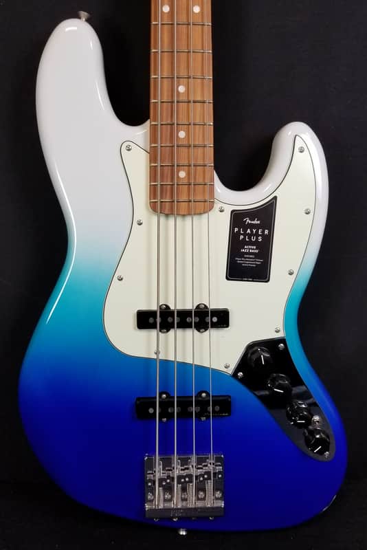 Fender Player Plus Jazz Bass, Active Noiseless Pickups, Pau Ferro FB, Belair Blue, W/Bag image 1