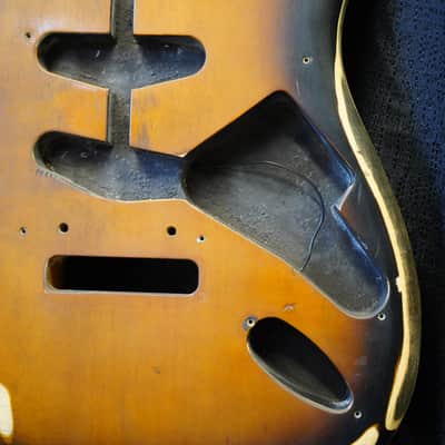 ESP/Japan GL-56 George Lynch Alder Guitar Body - Distressed Two-Tone Burst image 5