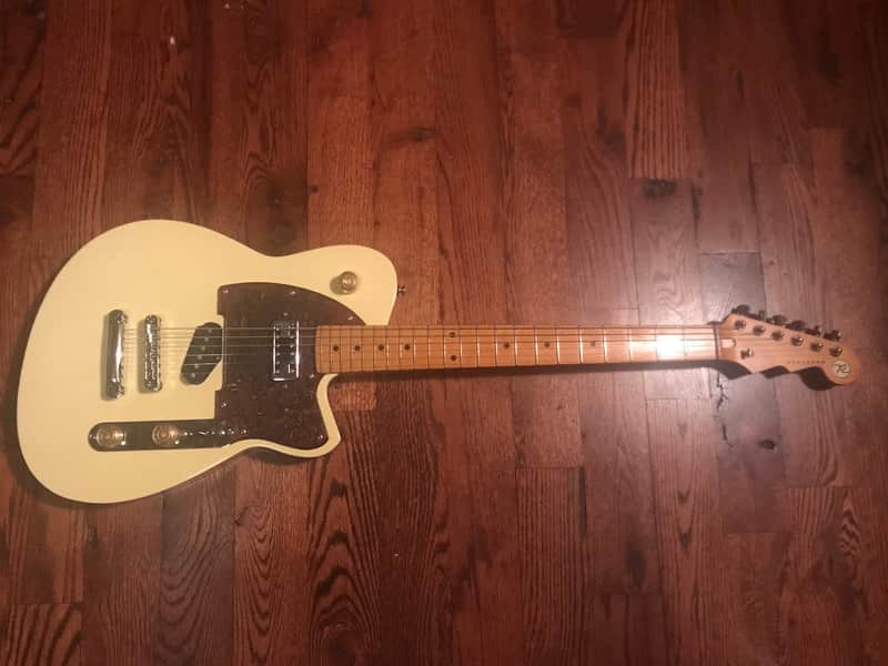 Reverend Buckshot Cream- custom leather pick guard image 1