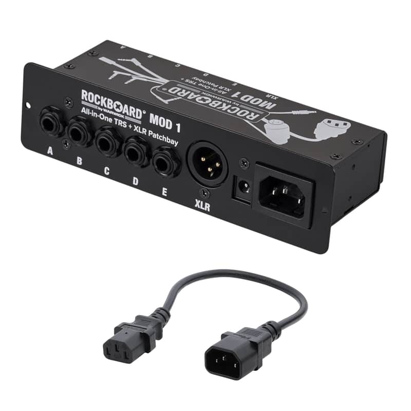 Rockboard MOD1 V2 5xTRS 1xXLR Pedalboard Patchbay + IEC Power Patch Cable image 1