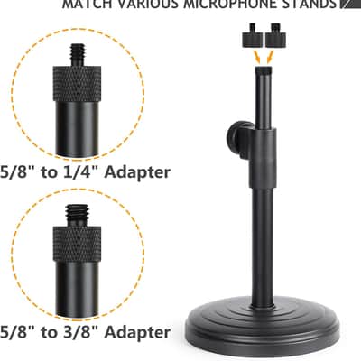 Mic Screw Adapter Thread 5/8 To 1/4 Adapter And 5/8 To 3/8 Adapter Set For Microphone Stand To Tripod And Camera Adapter image 3