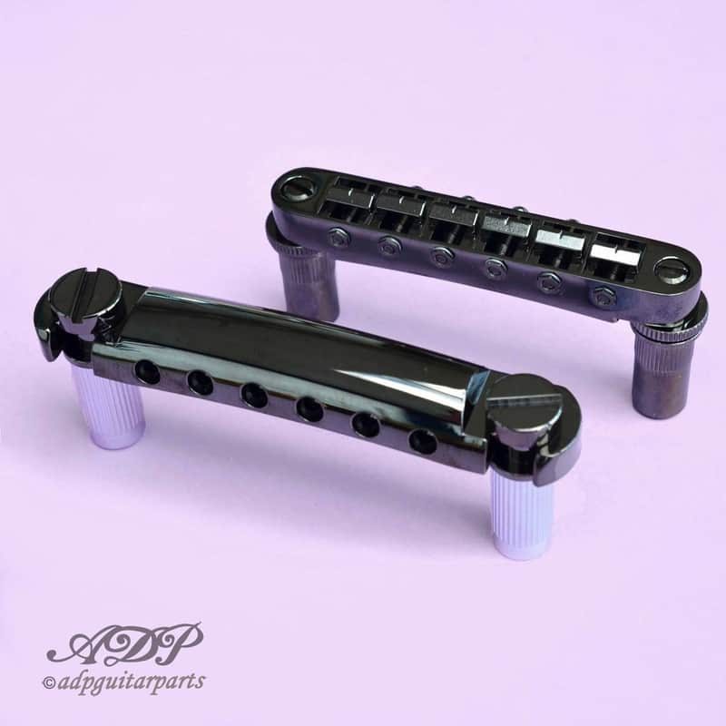Bridge + Stoptail Gotoh GE103B + GE101Z  Style Tune-O-matic Metric Cosmo Black image 1