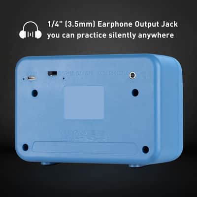 Guitar Mini Amp, 5W Rechargeable Bluetooth Guitar Amplifer Combo for Desktop Practice, Dual Channel,with Headphone Jack, Blue image 3