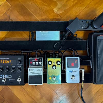 Custom pedalboard w/ IK Multimedia TONEX Pedal + Plumes EarthQuaker Signal Shredder + Boss NS-2 + Crybaby Original Wah + Accessories image 2