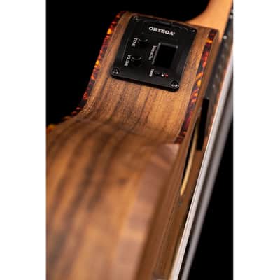 Ortega HYDRA Custom Built Series Ovangkol Top Mahogany Double-Necks 4/8-String Acoustic-Electric Tenor Ukulele w/Gig Bag image 12