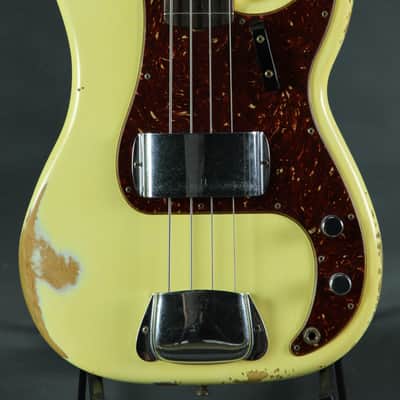 Fender Custom Shop L Series 1964 Precision Bass Heavy Relic - Aged Vintage White image 1