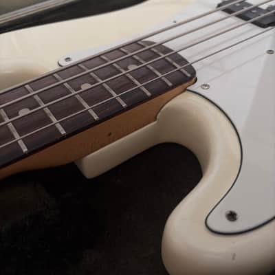 1976 Fender Precision Bass Left-Handed refin nitro olympic white image 5