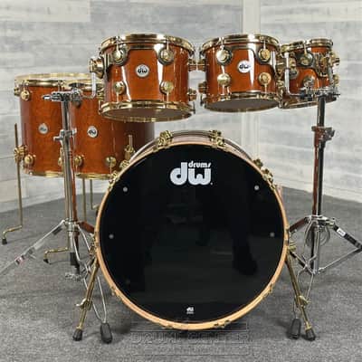 DW Collectors PurpleCore Cherry 6pc Drum Set Brown Birdseye Maple w/Gold Hw image 2