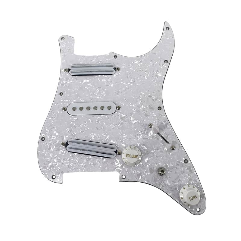 Stratocaster Style Loaded SSS Guitar Pickguard and Pickup, Pearl White image 1
