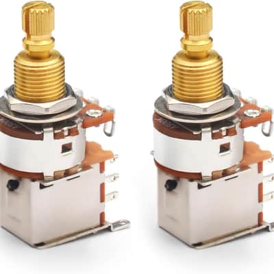 Brass Full Metric Size Push Push Potentiometer Guitar Pots Audio Taper A500K Potentiometers for Electric Guitar (A500K) image 1