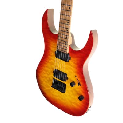 Spira S-500 QFB 500 Series Double Cutaway Mahogany Quilted Maple Top Canadian Roasted Maple Neck 6-String Electric Guitar image 4