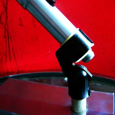 Vintage 1950's Shure 777 / 777S satin chrome crystal microphone harp mic Hi Z w mic clip and Ampex stand PROP REPAIR image 8