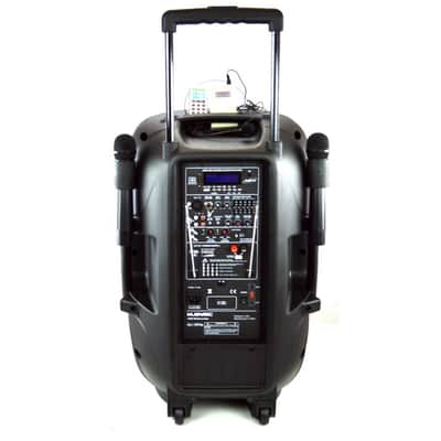 MUSYSIC 1600 Watts Professional Portable Dual Mic Wireless Rechargeable 15" Speaker PA System MU-15P image 3