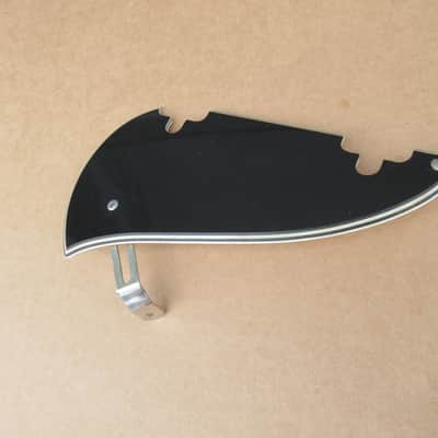 1960s Univox Black Guitar Pickguard W Bracket Semi Hollow Archtop Teisco Japan image 3