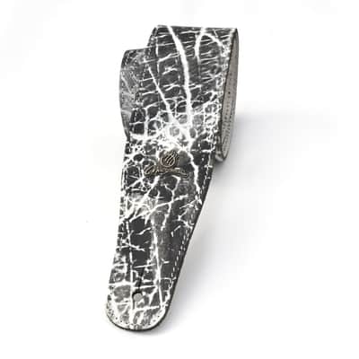 Magma Leathers 2.52" Delux Argentinean Leather Guitar Strap Iguana black-white (07ML01.) image 2