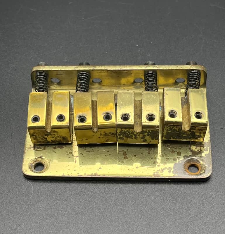 1980s Ibanez Roadstar II or Iceman Bass Bridge - Gold Brass image 1