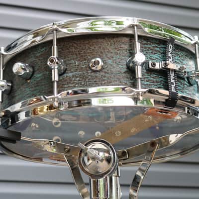 HHG Drums Super-muff Seamless Copper Snare Drum 2022 Natural Patina Copper image 6