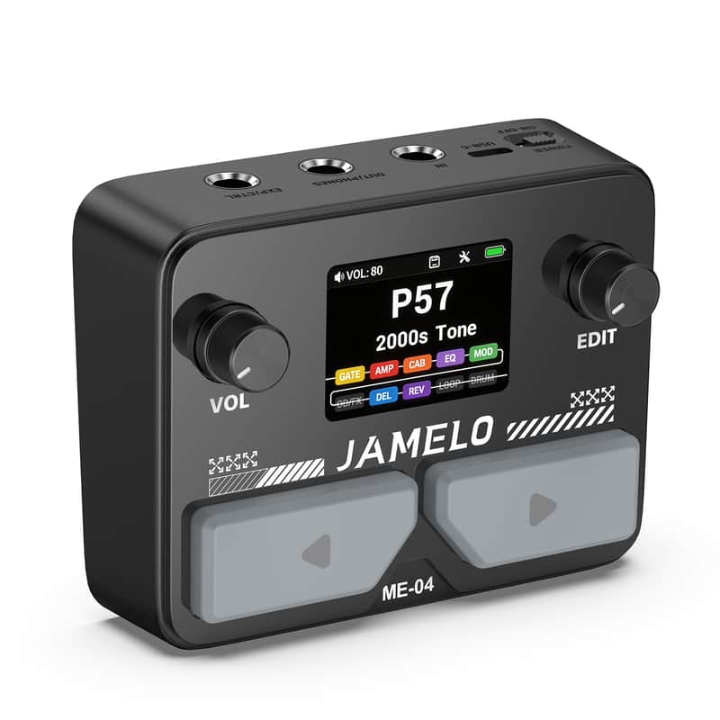 JAMELO ME-04 Mini Guitar Multi-Effects Pedal 100 Drums 40s Looper BT Audio image 1