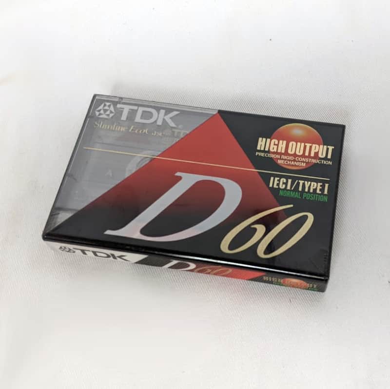Brand New Sealed TDK D60 Audio Cassette Tape, 1990's image 1
