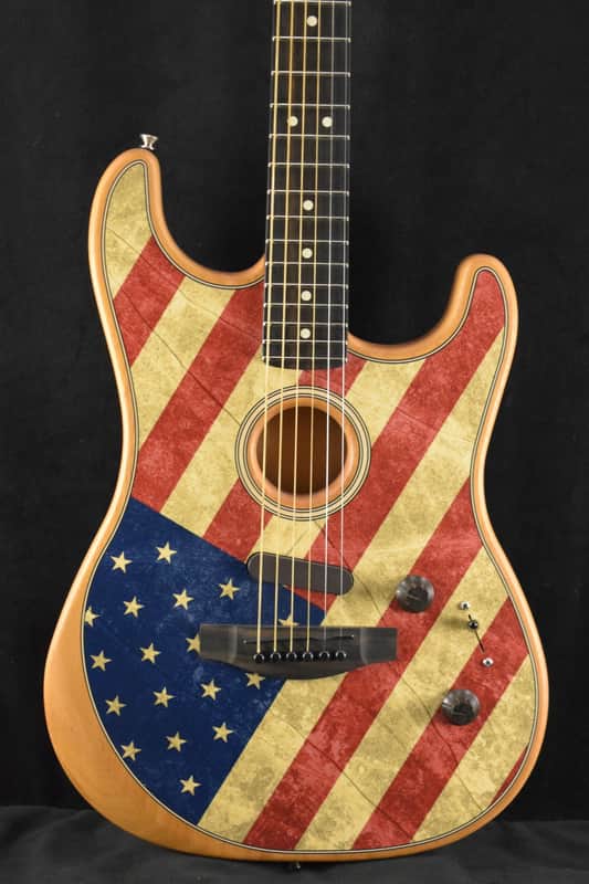 Mint Fender Limited Edition American Acoustasonic Stratocaster USA Flag