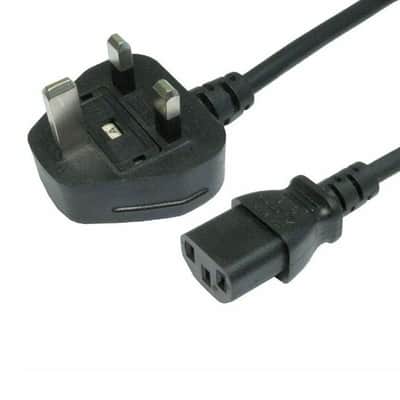Fender IEC Kettle Lead 2M UK Power Supply Mains Lead for Amps