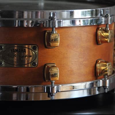 Yamaha Maple Custom - natural vintage 5.5x14" snare drum image 6