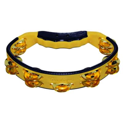Gon Bops PTAMBR Yellow Tambourine with Brass Jingles image 2