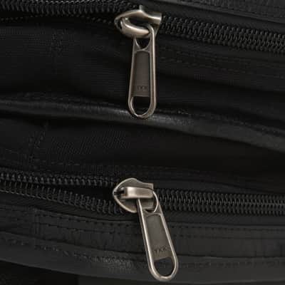 Harvest Fine Leather Black Buffalo & Canvas Gig Bag for Two Electric Bass Guitars image 5