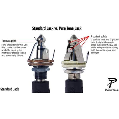 Pure Tone Multi Contact Output Jack Nickel Mono image 3