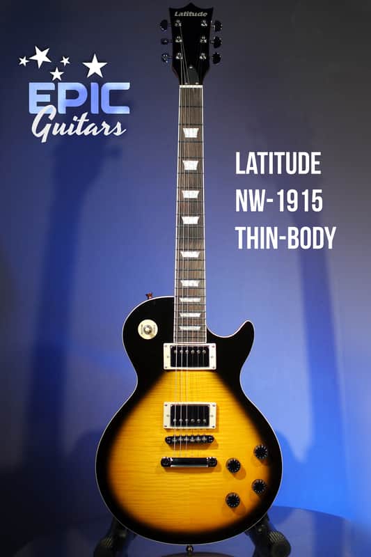 Latitude NW-1915 Les Paul Style Thinbody Guitar 2022 Tobacco Burst image 1
