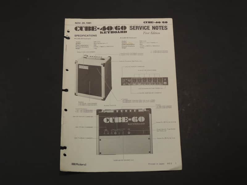 Roland Cube-60 Bass Service Notes [Three Wave Music] image 1