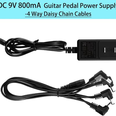 DC 9V Guitar Pedal Power Supply AC Adapter with 4 Way Daisy Chain Power Cord Cables for Pedal Keyboard Tip Negative 800mA-1A (A-P01) image 4