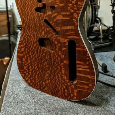 Leopard wood telecaster w/white binding image 1