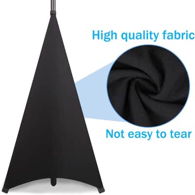 Speaker Stand Cover-DJ Bag with 360 Degree Cover, Speaker Tripod Scrim Cover for Speaker/Lighting with Free Travel Bag (Two Pack-Black) image 2