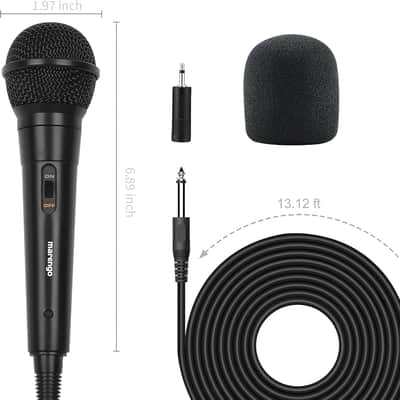 Handheld Wired Microphone, Cardioid Dynamic Vocal Mic with 13ft Cable and ON/Off Switch, Ideally Suited for Speakers, Karaoke Singing Machine, Amp, Mixer image 4