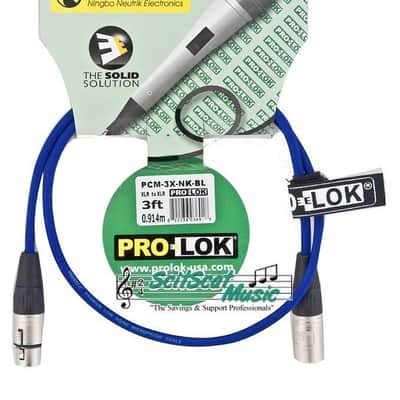 3-Pack Pro-Lok ProLok PCM3XNK BLACK - Foot 3' Mic Microphone XLR Cables image 2