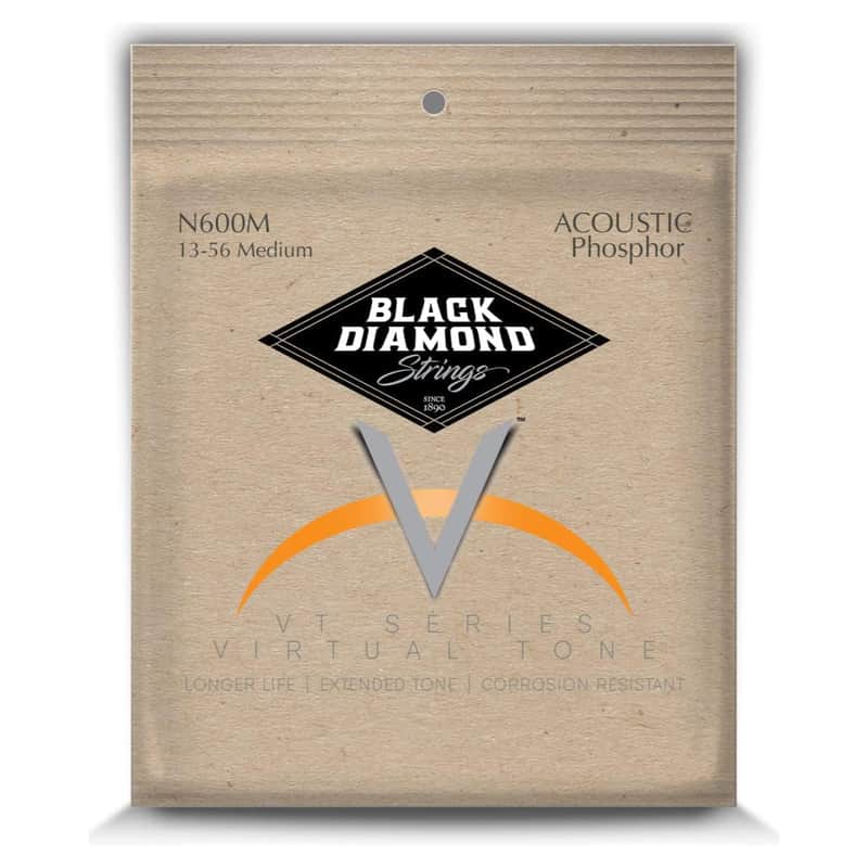 Black Diamond USA Premium Clear Coated Phosphor Bronze Acoustic Guitar Strings - Medium - 13-56 image 1