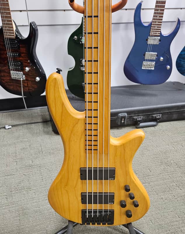 Schecter Stiletto Session-5 Fretless 2019 - Aged Natural Satin image 1