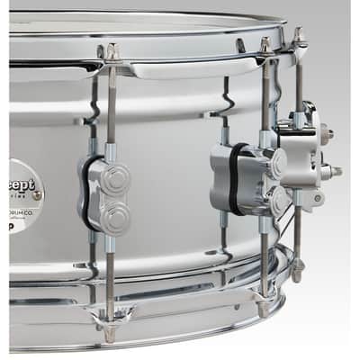 Pacific Drums & Percussion Concept Metal 6.5x14 1mm Chrome/Steel Snare Drum image 2